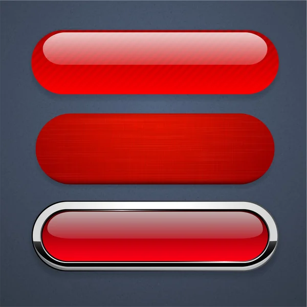 Rote hochdetaillierte moderne Web-Buttons. — Stockvektor