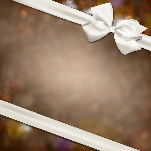 Tarjeta regalo con lazo blanco . — Vector de stock