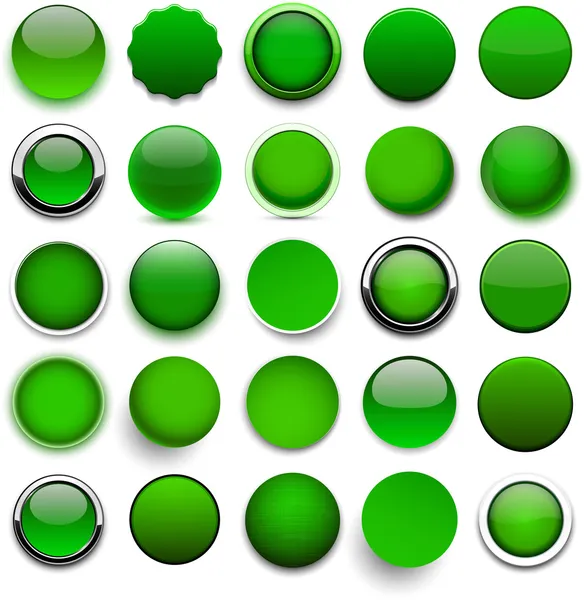 緑色の丸いアイコン. — ストックベクタ