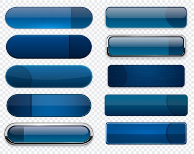 Dark-blue modern web buttons. clipart