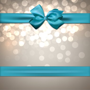 Mavi fiyonklu tebrik kartı.