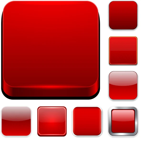 Square red app icons. — Stock Vector