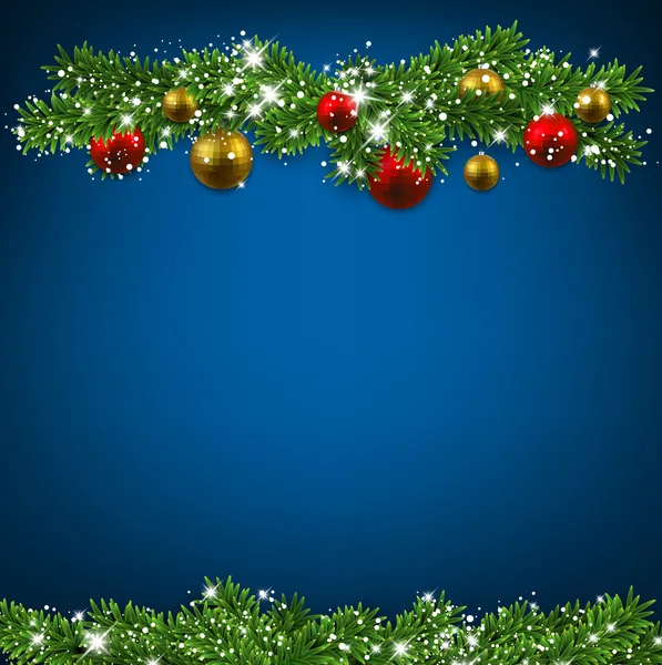 Kerstmis blauwe achtergrond — Stockvector