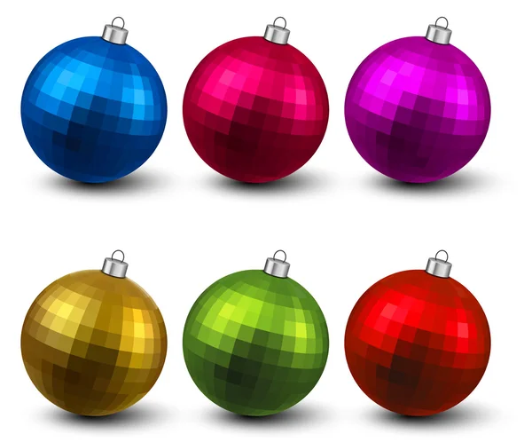 Reális karácsonyi labdák. — Stock Vector