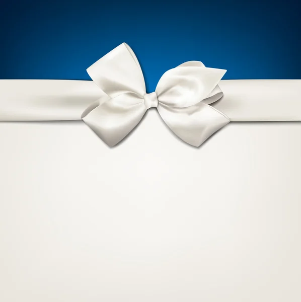 Tarjeta regalo con lazo blanco . — Vector de stock