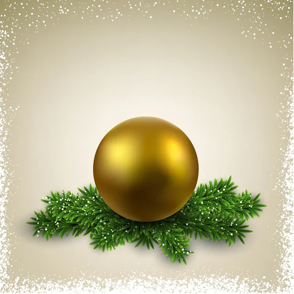 М'яч на різдвяних гілках . — стоковий вектор