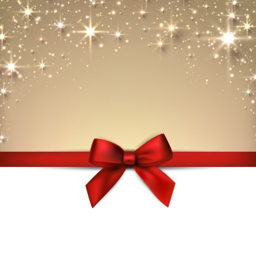 kurdele ile Noel yıldızlı arka plan.