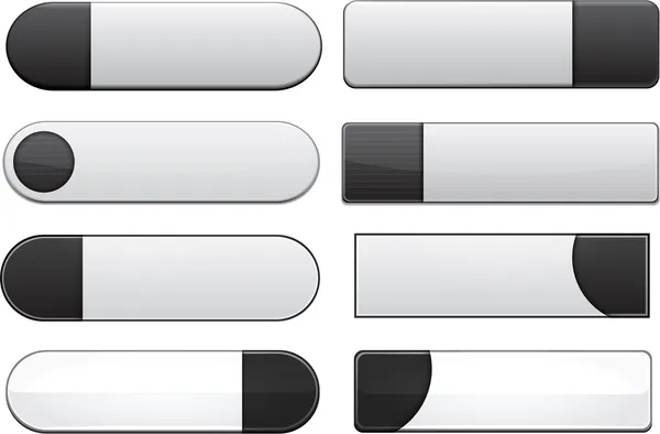 Siyah yüksek Detaylı modern web düğmeleri. — Stok Vektör