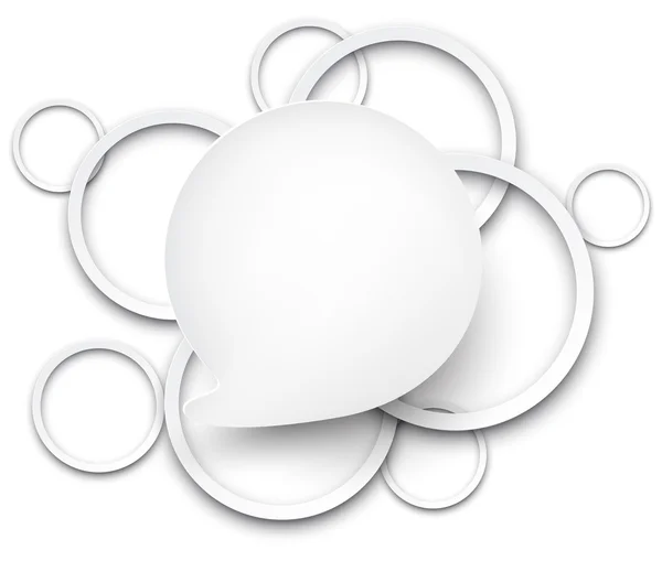 Tekstballon met papier witte cirkels. — Stockvector