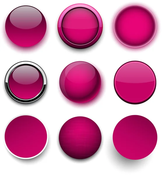 Iconos redondos magenta . — Archivo Imágenes Vectoriales