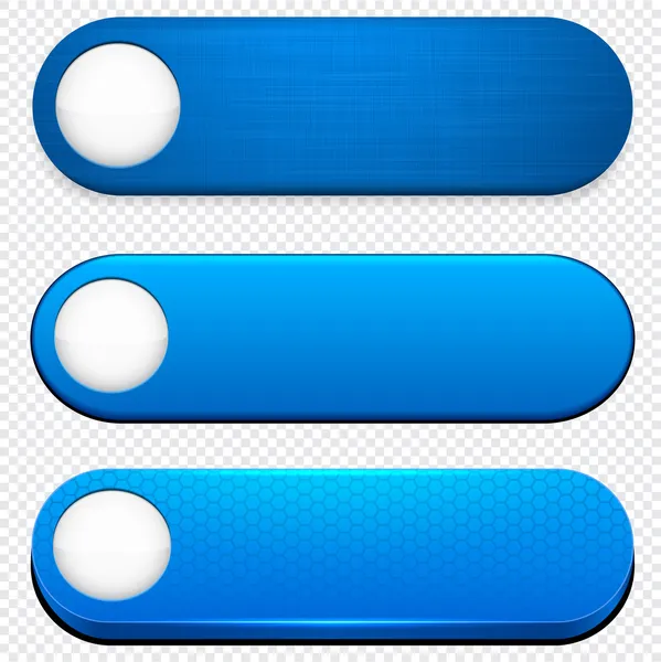 Blå hög-detaljerad moderna webbläsare knappar. — Stock vektor
