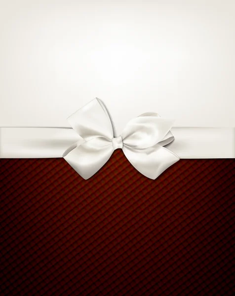 Tarjeta regalo con lazo blanco . — Vector de stock