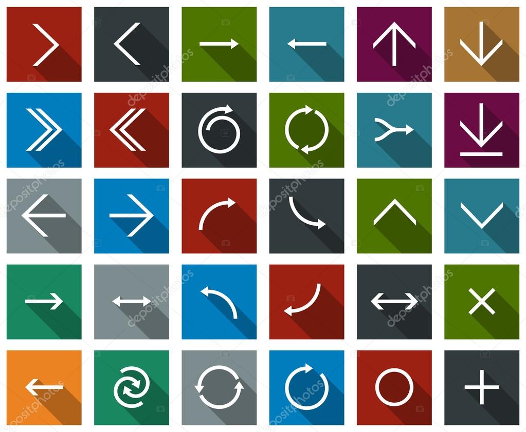 Flat arrow icons.