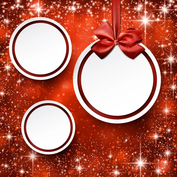 Boules de Noël sur fond rouge. — Image vectorielle