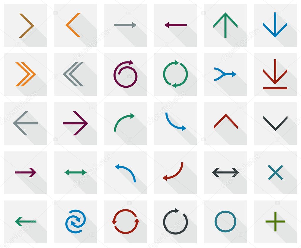 Flat arrow icons.