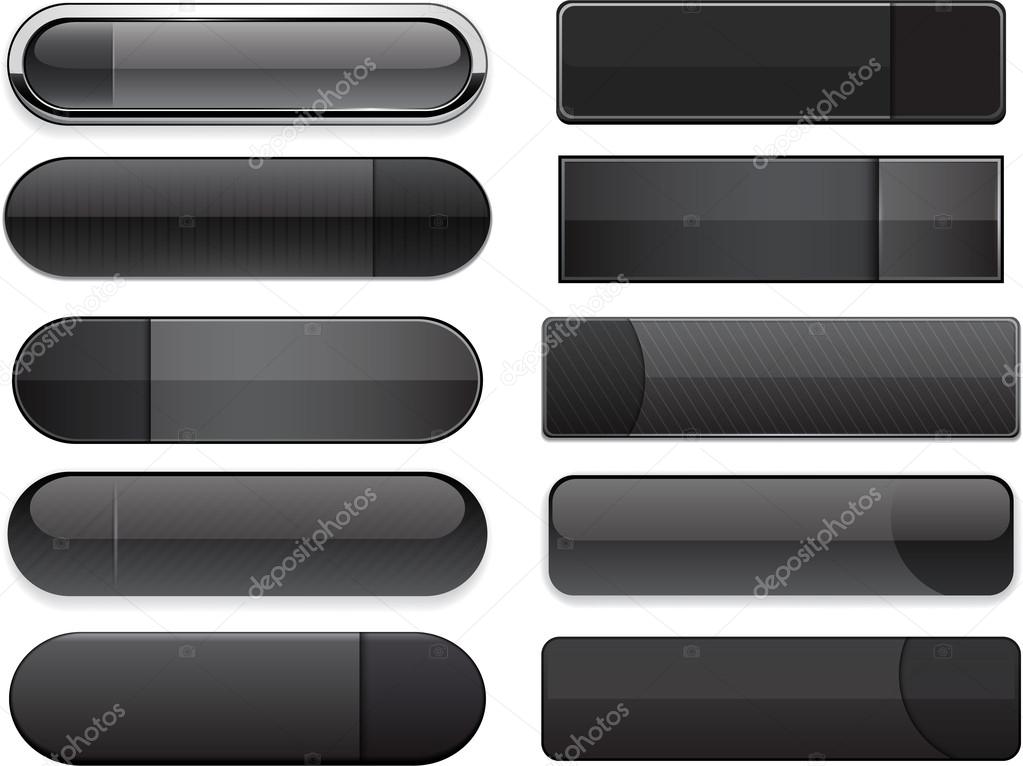 Black high-detailed modern web buttons.