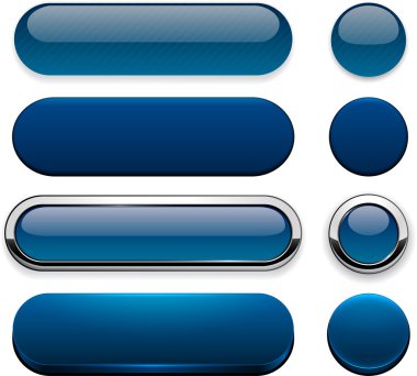 Lacivert yüksek Detaylı modern web düğmeleri.