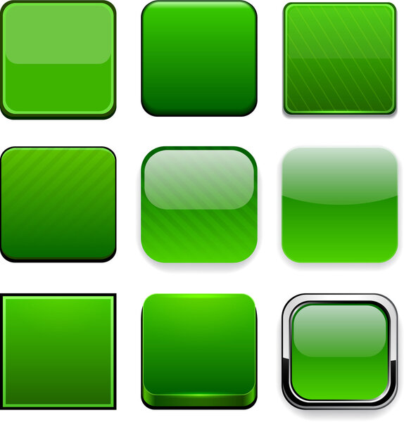 Square green app icons.
