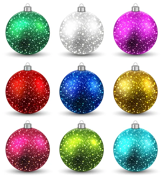 Set van realistische kerstballen. — Stockvector