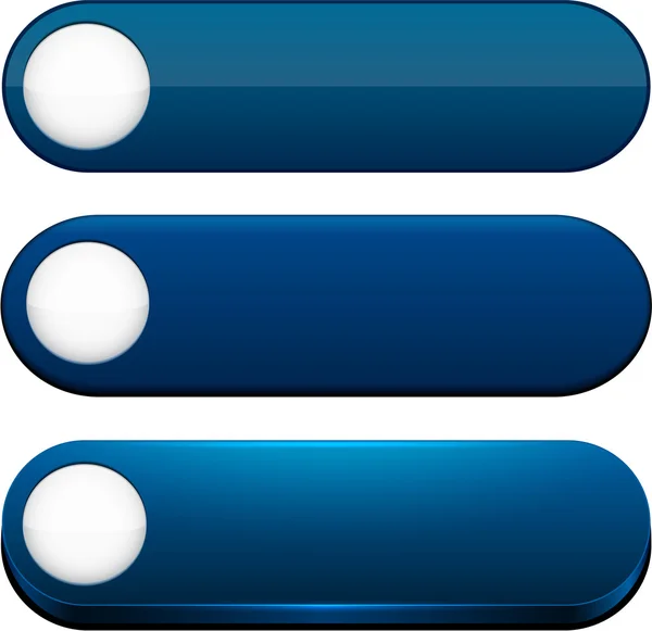 Dark-blue high-detailed modern web buttons. — Stock Vector