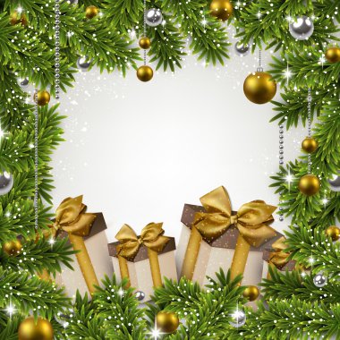 çam dalları ile Noel çerçeve