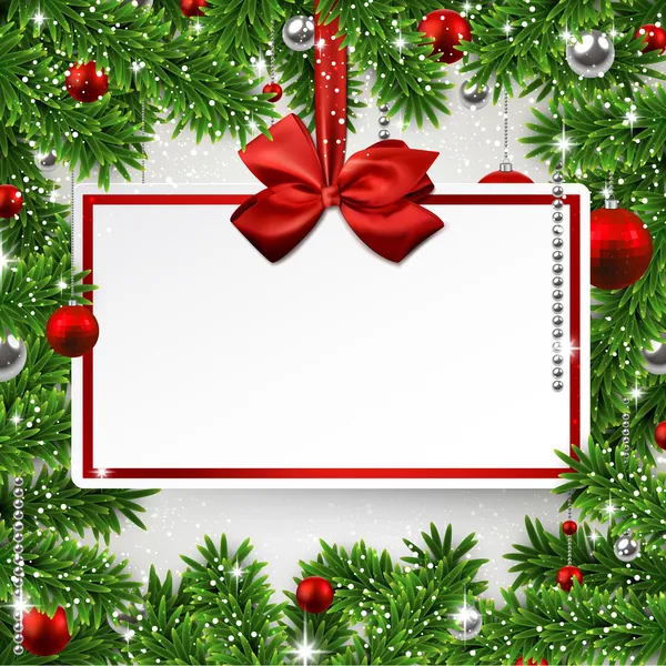 Moldura de Natal com cartão de convite . —  Vetores de Stock