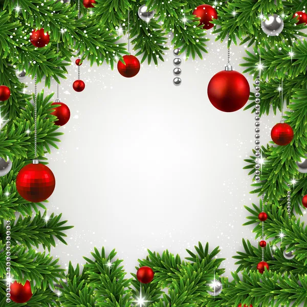 Vánoční rám s větvemi jedlí — Stockový vektor