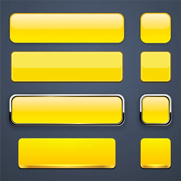 Botões web modernos amarelos . — Vetor de Stock