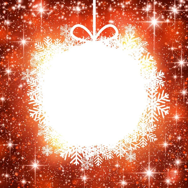 Boule de Noël sur fond rouge. — Image vectorielle