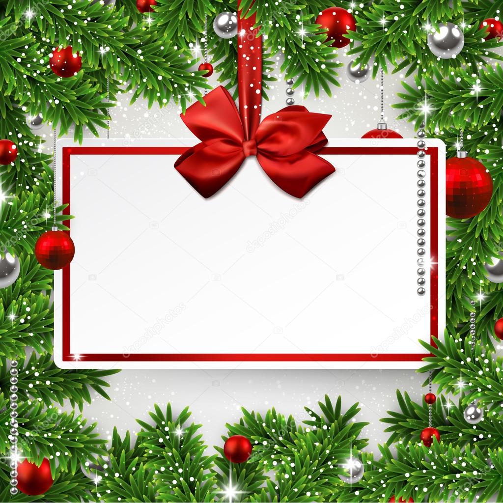 Christmas frame with invitation card.