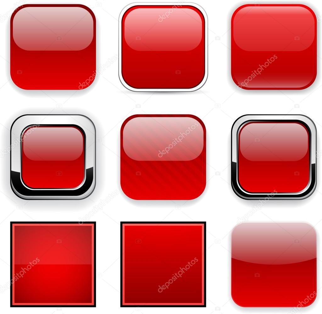 Square red app icons.