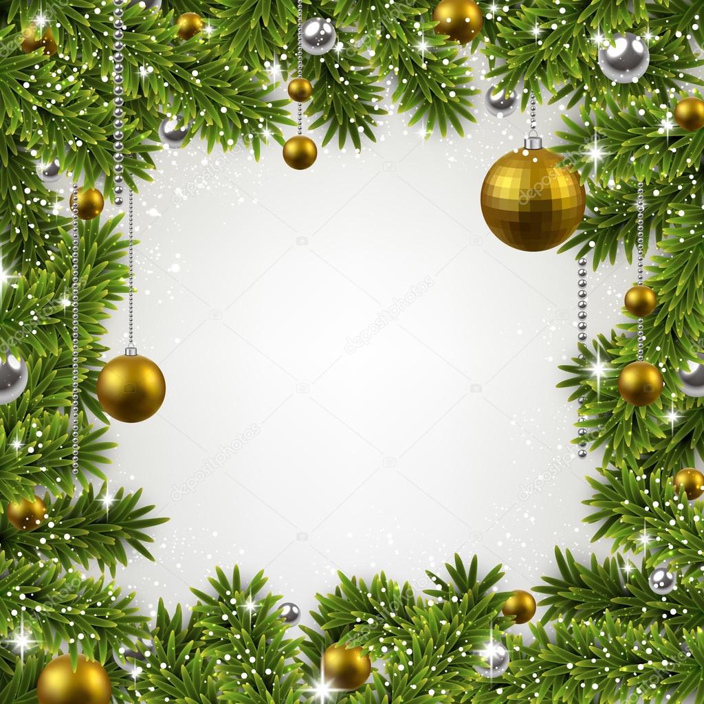 Christmas frame with fir branches