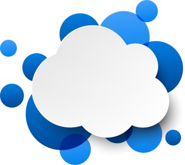 beyaz kağıt bulut mavi balonlar içinde.