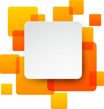 beyaz kağıt etiket üzerinde turuncu kabarcıklar.