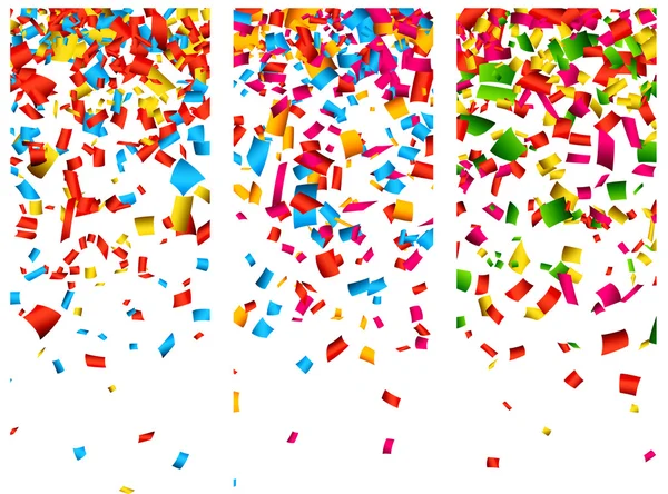 Banderas de celebración Confetti . — Archivo Imágenes Vectoriales