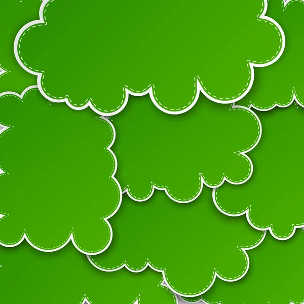 Papel papel verde nube de fondo . — Vector de stock