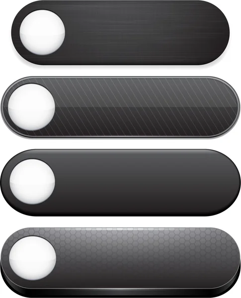 Schwarze, hochdetaillierte moderne Web-Buttons. — Stockvektor