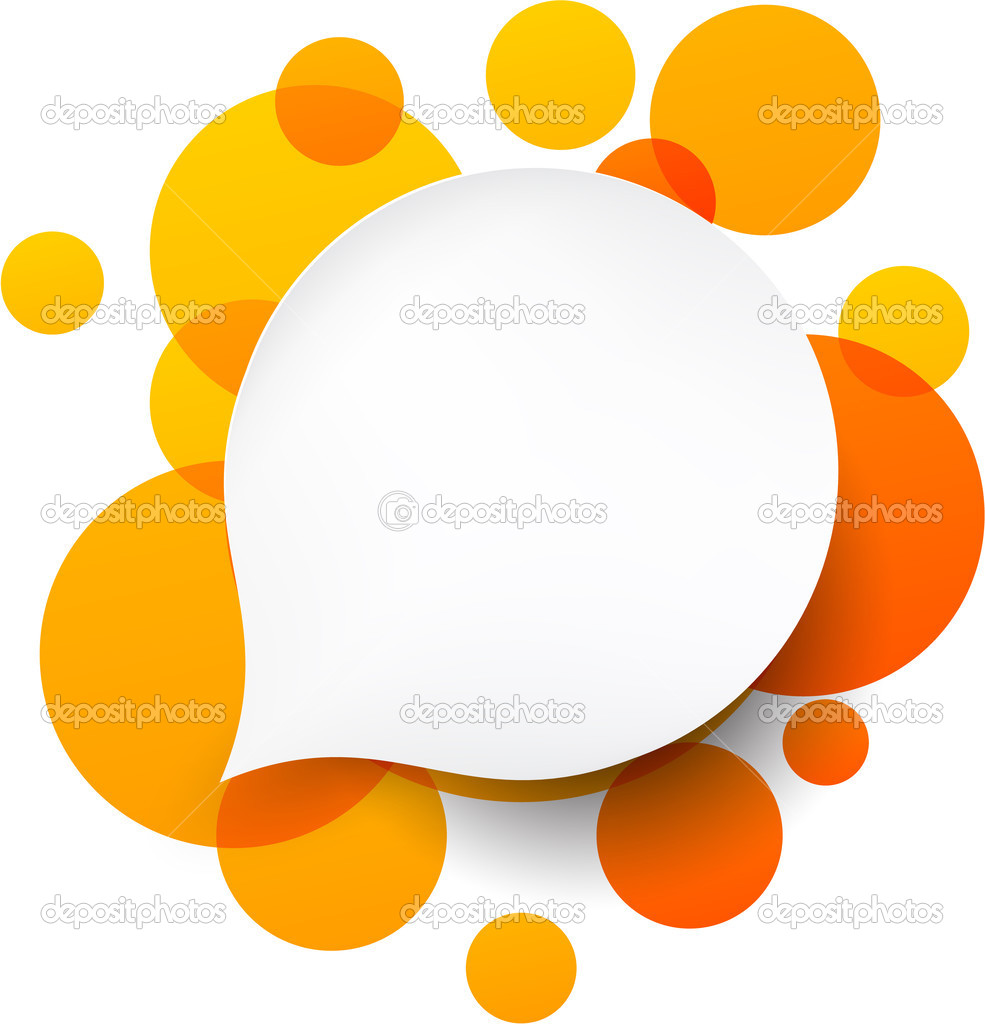 White paper label over orange bubbles.