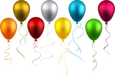 Set of realistic balloons. clipart
