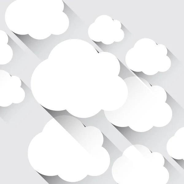 Nubes de papel plano blanco . — Archivo Imágenes Vectoriales