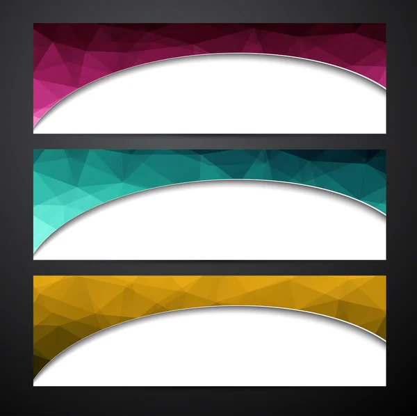 Veelhoekige kleurrijke banners — Stockvector