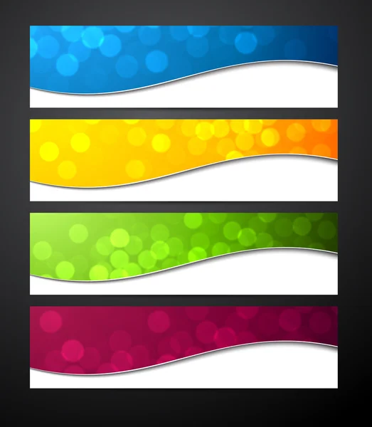 Bannières colorées ondulées — Image vectorielle