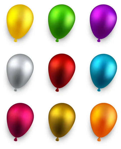 Conjunto de globos realistas . — Vector de stock