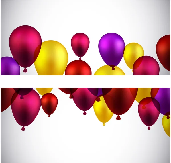 Celebra banners con globos . — Archivo Imágenes Vectoriales