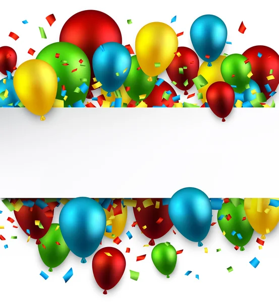 Celebra el fondo colorido con globos . — Vector de stock