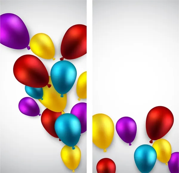 Célébrez les bannières avec des ballons . — Image vectorielle