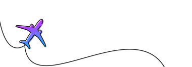 Tek çizgi gradyan düzlemin ana hatlarını çizdi. Vektör illüstrasyonu.