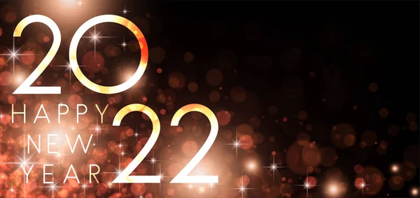 2022年快乐新年金黄色背景 文字空间 病媒假日图解 — 图库矢量图片