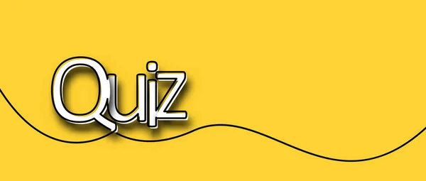 Ligne Unique Dessinée Contour Signe Quiz Fond Jaune Avec Espace — Image vectorielle