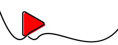 Tek çizgi kırmızı ok işareti çizildi. Vektör illüstrasyonu. 